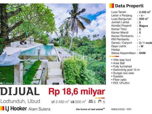 Luxury 5-Bedroom Villa in Bali with Pool, Mountain Views, and Investment Potential