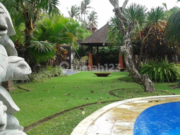 Luxury Beachfront Villa in Sanur: 3 Bedrooms, Private Pool, and Spacious Garden for Rent